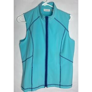 Weekends by Chico's Athletic Full Zip Front Vest Ladies Size 0/XS Blue
